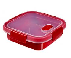 CURVER 232583 Smart Mikrowelle quadratisch, Kunststoff rot 17 x 17 x 6 cm 0,6l