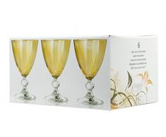H&H Splendor Set Weinkelche, Glas, Bernstein, 17 cl, 6 Stück