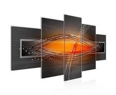 Bilder Abstrakt Wandbild Vlies - Leinwand Bild XXL Format Wandbilder Wohnzimmer Wohnung Deko Kunstdrucke Orang 5 Teilig - MADE IN GERMANY - Fertig zum Aufhängen 103353a