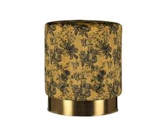 ESSENZA Pouf Vivienne Blumen Polyester Gelb, Rund ø40 cm