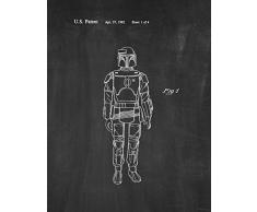 Frame a Patent Star Wars Boba Fett M10626 11 x 14 Kreidetafel