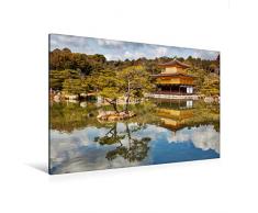 Premium Textil-Leinwand 120 cm x 80 cm quer Goldener Pavillon Kinkakuji
