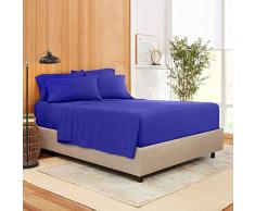 Empyrean Bettwäsche Bambusmischung 6-teilig Bettlaken Set - Bambus und Mikrofaser Mischung - Hotel Extra Soft Cool Comfy Bettlaken - pflegeleicht knitterfrei Kein Bügeln notwendig King königsblau