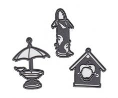Marianne Design Craftables Stanzform Tinys Vogelhaus 2-Cutting Die, Steel, grau, 16 x 11.5 x 3 cm