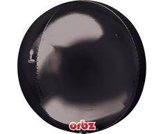 amscan Folienballon Orbz Schwarz, unbefüllt