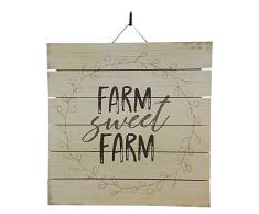 Impressum Plus Farm Sweet Farm Inspirierende Distressed Holz Schild von, 30,5 x 30,5 cm Rustikal Home Decor Gedenktafel mit Kleiderbügel 48–01632