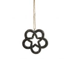 CBK Home Accents Dekofigur Hufeisen Stern Kranz Kunstharz 7,6 cm silberfarben Schwarz