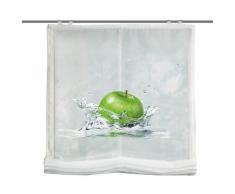 Home Fashion 69694-768 Raffrollo Digitaldruck Apple Voile mit Fensterhaken und Zubehör, 140 x 45 cm, grün
