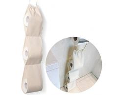 Shmbada Vintage Toilettenpapierhalter Jute 3 Rollen zum Aufhängen Zuhause Badezimmer Deko-Aufbewahrungszubehör, spart Platz für Badezimmer, für Frauen 3 Rolls Simple Vintage