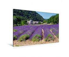 Calvendo Premium Textil-Leinwand 120 cm x 80 cm quer, Abtei von SÃ©nanque | Wandbild, Bild auf Keilrahmen, Fertigbild auf echter Leinwand, Leinwanddruck: Provence Orte Orte