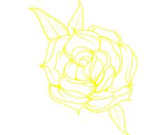 INDIGOS 4051095058410 Wandtattoo w623 Blümen Wandaufkleber in 3 Größen, 120 x 66 cm, gelb