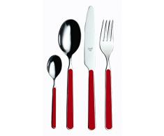 Mepra SPA 10S722024 Besteckgarnitur, Design Millenium Rot, 24-teilig