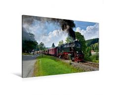 Calvendo Premium Textil-Leinwand 120 cm x 80 cm quer, Harzquerbahn bei Sorge | Wandbild, Bild auf Keilrahmen, Fertigbild auf echter Leinwand, Leinwanddruck Menschen Menschen