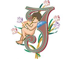 Indigos 4051719703238 Wandtattoo MF052 J wundervolles Ornament Engel Tribal Buchstabe 80 x 67 cm