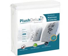 100% wasserdicht Matratzenschoner Hypoallergen-Vinyl-frei, atmungsaktive Weiche Baumwolle Frottee Oberfläche. 10 Jahr Garantie von plushdeluxe, baumwolle, weiß, Volle Größe