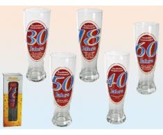 Out of the blue 78/7867 Weizenbier-Glas, Herzlichen Glückwunsch 30 Jahre für 700 ml, circa 23,5 cm