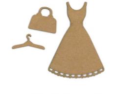 Dayka Trade Kleid, Kleiderbügel und Taschen, Spanplatte, mehrfarbig, Einheitsgröße