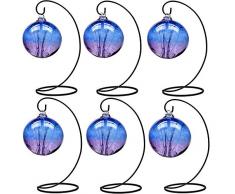 hohiya Weihnachten Ornament Display Ständer Halter Haken Kleiderbügel Hund Katze Glas Foto Eisen zum Aufhängen Rack für Glas Globe Air Pflanze Terrarium Hexe Ball Kugel Home Party Craft Hochzeit 22,9 cm (schwarz, 6 Stück)