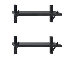 LBQ Country Wandregal, Espresso-Finish, rustikal, Schwarz Traditionell 16.92x5.7x2.95 schwarz