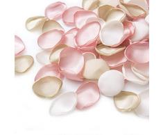 Lings Moment Künstliche Blumen Seide Rosenblätter gemischt Farben Blumen Mädchen Streublätter für Hochzeit Party Aisle Tischkonfetti Heimdekoration, Satin, Champagne/Blush/Ivory, 200PCS