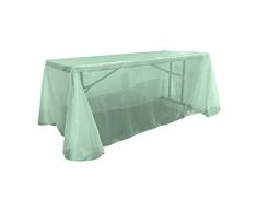 La Leinen Sheer Spiegel Organza Tischdecke, rechteckig, Polyester, Mint, 228.6 x 335.28 x 0.022 cm