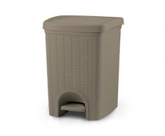 Stefanplast 30802 Abfalleimer, In Rattanoptik aus Kunststoff, 31 x 27,5 x 39 cm