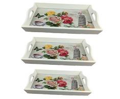 GMMH HOLZTABLETT PISA 3 er Set LN47-2 SERVIERTABLETT BETTTABLETT TABLETT Holz SERVIERPLATTE