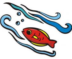 Indigos 4051719802825 Wandtattoo ME043 Wasser Meer Fische Angel 80 x 61 cm