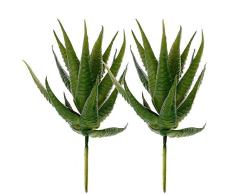 EBUYOM 2 Stück Mini künstliche Sukkulenten Pflanzen unbepflanzt Fake Sukkulenten Blumenstrauß Arrangements Kunstpflanzen DIY für Garten Dekoration Haus Grün Set Aloe
