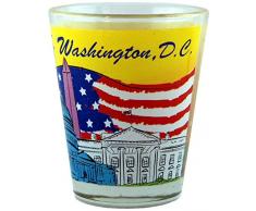 CityDreamShop Washington, D.C. Skyline Souvenir Shot Glas mit Einem Gelben Design