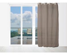 Soleil docre Gardine aus Baumwolle mit Ösen 140x240 Panama Taupe