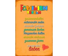 Schatzmix Familien regelen, Family Rules, Gesetz, einander lieben blechschild