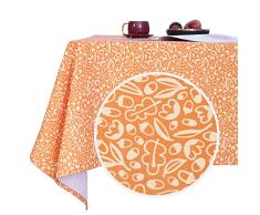Deconovo Designer-Serie, dekorative Oxford-Tischdecke, Blattmuster, wasserabweisend, für Esszimmer, Party, Picknick 54W x 120L Inch Orange