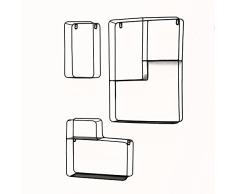 WHW Whole House Worlds Wandregal Franco S/3 L35-45 cm Eisen pulverbeschichtet Set of 3 - Curved schwarz