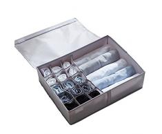 In kds Multifunktionale Faltbare tragbare Aufbewahrungsbox Kommode Schublade Schrank Unterwäsche Organizer mit staubdichtem Deckel grau
