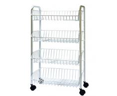 Delfinware Küchentrolley, 4-stöckig, Weiß