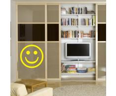 INDIGOS 4052166153201 Wandtattoo w704 glückliches Lächeln Wandaufkleber 120 x 120 cm, gelb