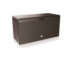 Prosperplast Boxe Rato Plus Gartenbox Aufbewarung Aufbewahrungsbox Rattan 290L Tarrase (Umbra)
