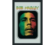 empireposter - Marley, Bob - Gesicht - GrÃ¶Ãe (cm), ca. 20x30 - Bedruckter Spiegel, NEU - Beschreibung: - Bedruckter Wandspiegel mit schwarzem Kunststoffrahmen in Holzoptik -