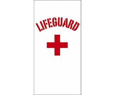 Lifeguard-100% Baumwolle mit Velours-Finish, Strandtuch 76,2 x 152,4 cm, baumwolle, weiß, 30X60