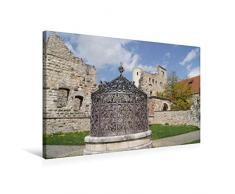 Premium Textil-Leinwand 75 x 50 cm Quer-Format Brunnen auf Schloss Hellenstein | Wandbild, HD-Bild auf Keilrahmen, Fertigbild auf hochwertigem Vlies, Leinwanddruck von Kattobello