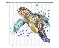 AMHNF Weihnachts-Duschvorhang, 180 x 180 cm, Nicht schimmelnd, Polyester, wasserdicht, Badezimmer Vorhang (mit Haken) Modern 70 x 70 Inches Multi W4050