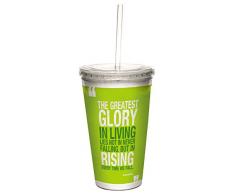 Tree Free Grußkarten 35673 16 oz inspirierendem Zitat Nelson Mandela Cool Doppelwandige Tasse mit Wiederverwendbarer Strohhalm