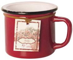 Kerzen von Aurora Marta Duftkerze in Vase von farbigem Glas mit Henkel, Wachs, Pink, 8.5 x 8.5 x 7 cm