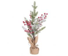 Transpac Weihnachtsfigur, Frosted Beerenbaum, Acryl, 19 x 15 cm, Grün