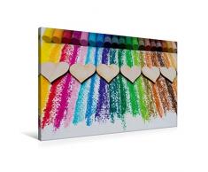 Premium Textil-Leinwand 90 x 60 cm Quer-Format Herz bunt, Karton, Farbstifte | Wandbild, HD-Bild auf Keilrahmen, Fertigbild auf hochwertigem Vlies, Leinwanddruck von Herzensfreund