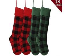 LLygezze Weihnachtsstrümpfe Weihnachtsstrümpfe Dekoration für Zuhause rot/grün