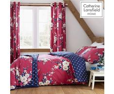 Catherine Lansfield Canterbury Bettwäsche-Set für Einzelbett, pflegeleicht, Pflaume