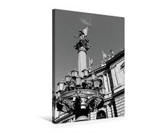 Premium Textil-Leinwand 50 x 75 cm Hoch-Format Detailreiche Laterne mit Statue am Rudolfinum | Wandbild, HD-Bild auf Keilrahmen, Fertigbild auf hochwertigem Vlies, Leinwanddruck von happyroger