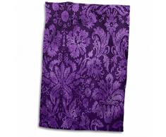 3D Rose Dekorative Vintage Floral Tapete Lila TWL_32491_1 Handtuch, 38,1 x 55,9 cm